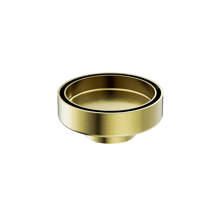 100MM Round Tile Insert Floor Waste 50MM Outlet Brushed Gold — Gold & Brass, Floor Wastes & Drains