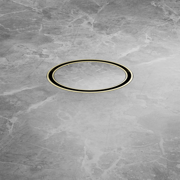 100MM Round Tile Insert Floor Waste 50MM Outlet Brushed Gold — Gold & Brass, Floor Wastes & Drains