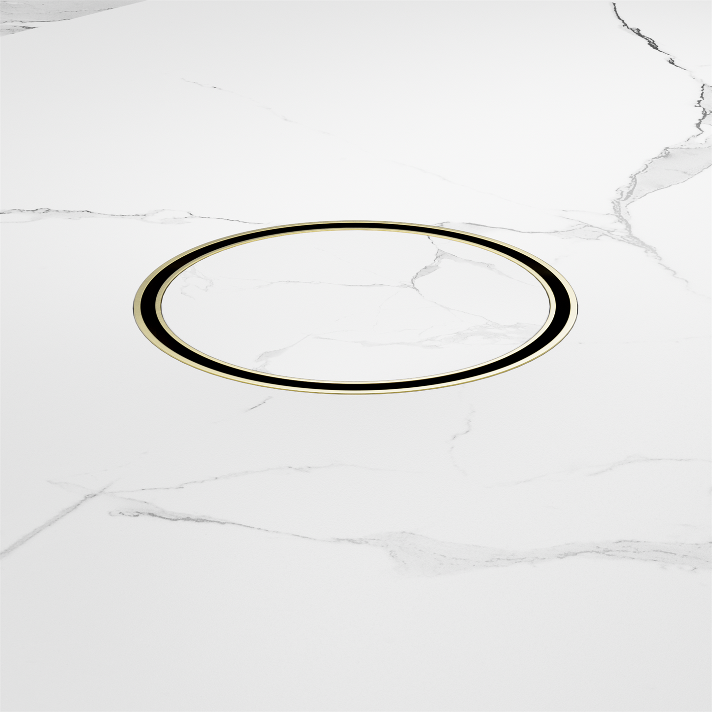 130MM ROUND TILE INSERT FLOOR WASTE 80MM OUTLET BRUSHED GOLD