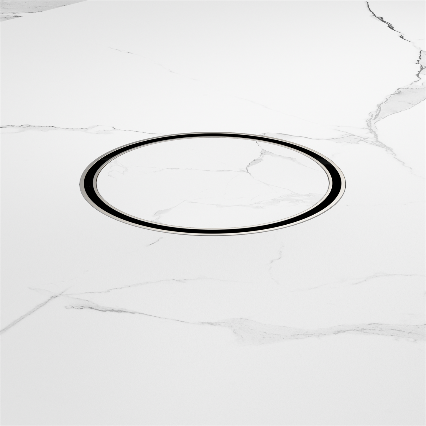 130MM ROUND TILE INSERT FLOOR WASTE 80MM OUTLET BRUSHED NICKEL