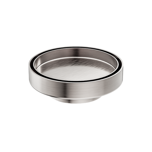 130MM ROUND TILE INSERT FLOOR WASTE 80MM OUTLET BRUSHED NICKEL