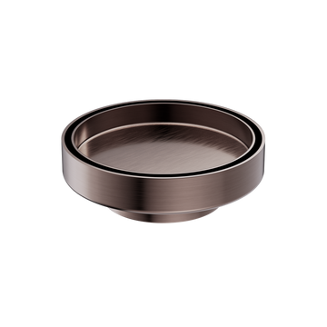 130MM Round Tile Insert Floor Waste 80MM Outlet Brushed Bronze — Floor Wastes & Drains