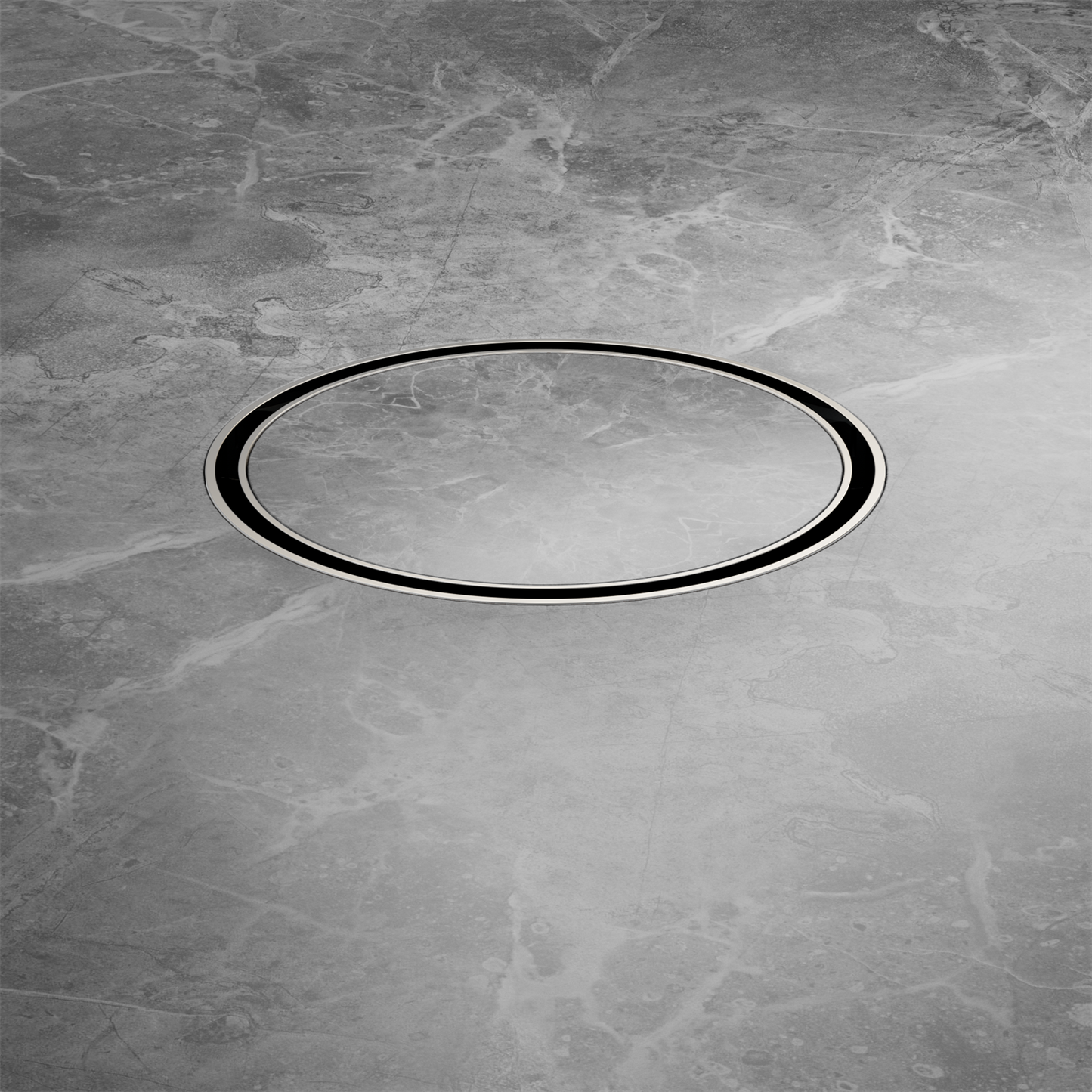 130MM ROUND TILE INSERT FLOOR WASTE 80MM OUTLET CHROME