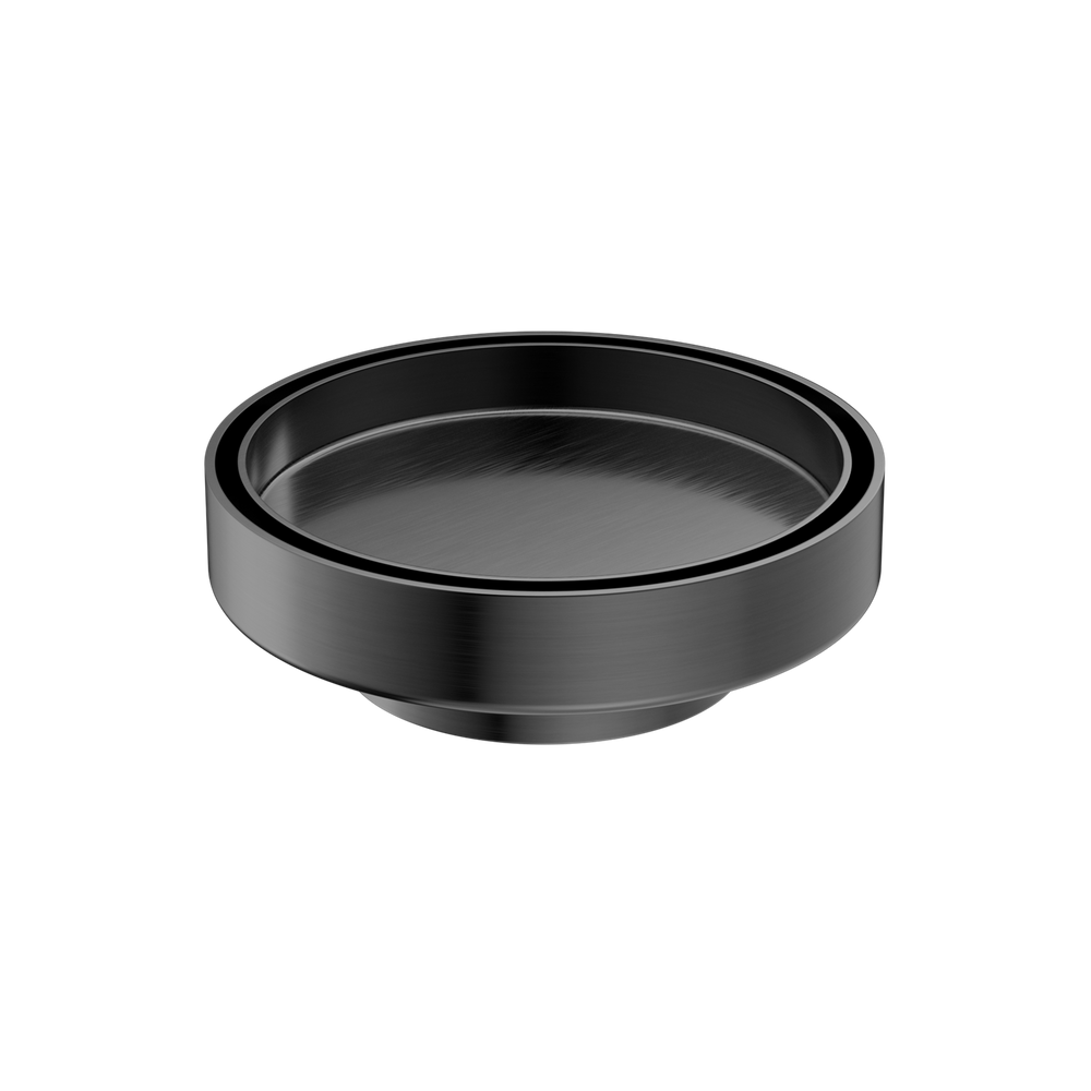130MM ROUND TILE INSERT FLOOR WASTE 80MM OUTLET GUN METAL