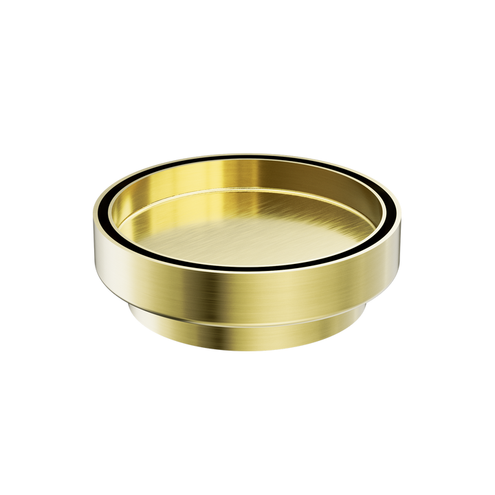 130MM Round Tile Insert Floor Waste 100MM Outlet Brushed Gold — Gold & Brass, Floor Wastes & Drains