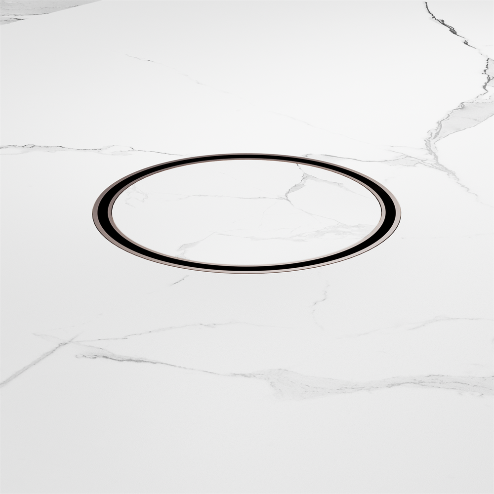 130MM Round Tile Insert Floor Waste 100MM Outlet Brushed Bronze — Floor Wastes & Drains