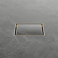100MM SQUARE TILE INSERT FLOOR WASTE 50MM OUTLET BRUSHED GOLD