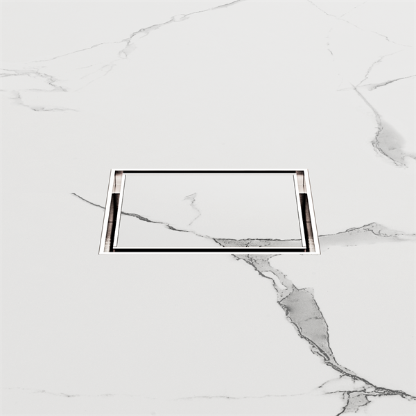 100MM SQUARE TILE INSERT FLOOR WASTE 50MM OUTLET BRUSHED NICKEL