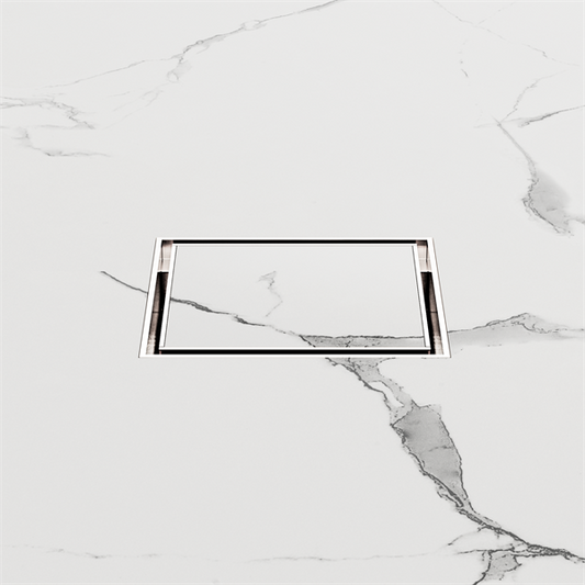 100MM SQUARE TILE INSERT FLOOR WASTE 50MM OUTLET BRUSHED NICKEL