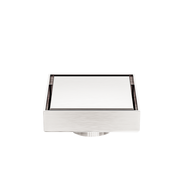 100MM SQUARE TILE INSERT FLOOR WASTE 50MM OUTLET BRUSHED NICKEL