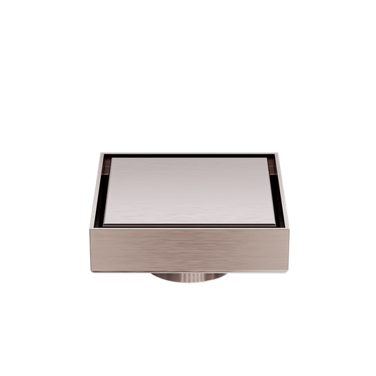 100MM SQUARE TILE INSERT FLOOR WASTE 50MM OUTLET BRUSHED BRONZE