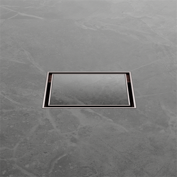 100MM Square Tile Insert Floor Waste 50MM Outlet Brushed Bronze — Floor Wastes & Drains