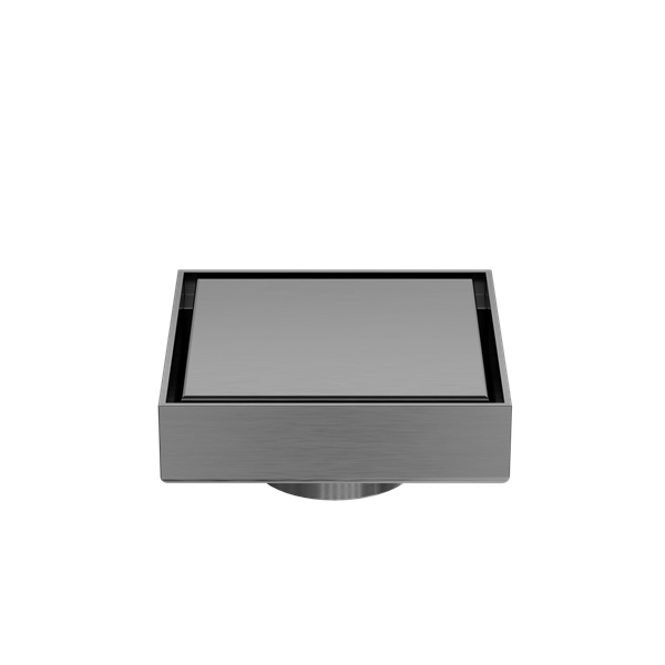 100MM Square Tile Insert Floor Waste 50MM Outlet Gun Metal — Floor Wastes & Drains
