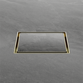 130MM SQUARE TILE INSERT FLOOR WASTE 80MM OUTLET BRUSHED GOLD