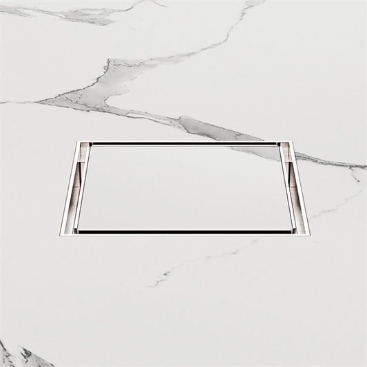 100MM SQUARE TILE INSERT FLOOR WASTE 80MM OUTLET BRUSHED NICKEL