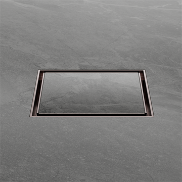 100MM Square Tile Insert Floor Waste 80MM Outlet Brushed Bronze — Floor Wastes & Drains