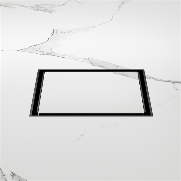 100MM SQUARE TILE INSERT FLOOR WASTE 80MM OUTLET MATTE BLACK