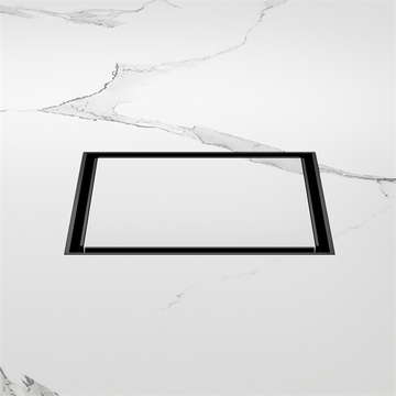 100MM Square Tile Insert Floor Waste 80MM Outlet Matte Black — Floor Wastes & Drains