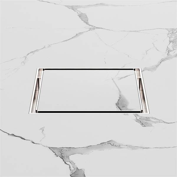130MM SQUARE TILE INSERT FLOOR WASTE 100MM OUTLET BRUSHED NICKEL