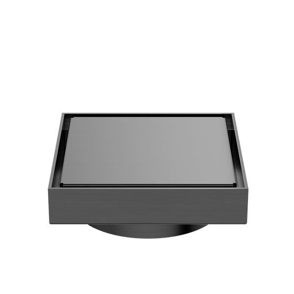 130MM SQUARE TILE INSERT FLOOR WASTE 100MM OUTLET GUN METAL