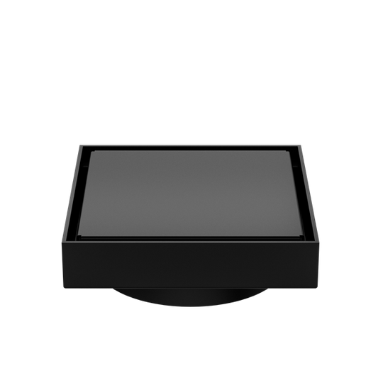 130MM SQUARE TILE INSERT FLOOR WASTE 100MM OUTLET MATTE BLACK