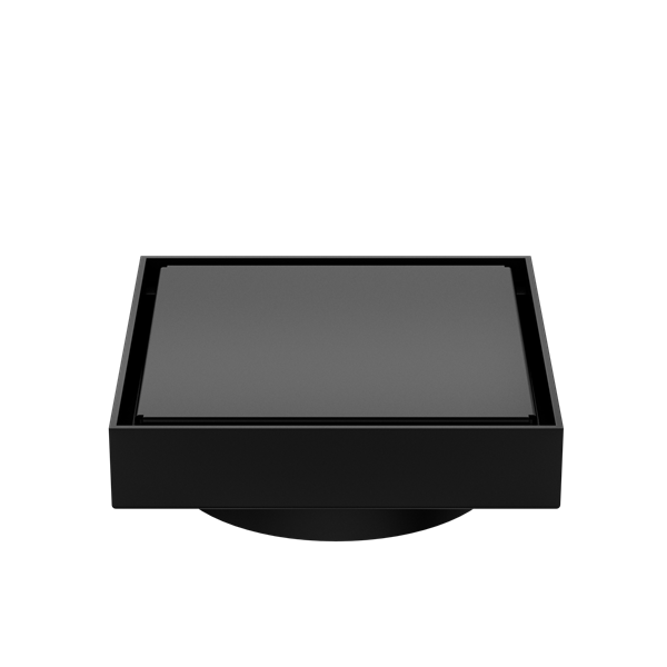 130MM Square Tile Insert Floor Waste 100MM Outlet Matte Black — Floor Wastes & Drains