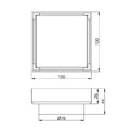 100MM SQUARE TILE INSERT FLOOR WASTE 80MM OUTLET MATTE BLACK