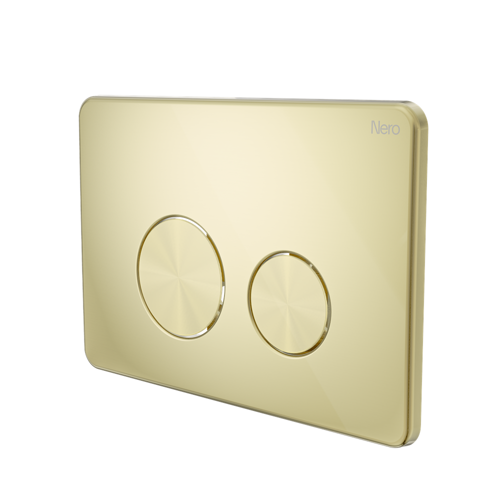 IN WALL TOILET PUSH PLATE BRUSHED GOLD