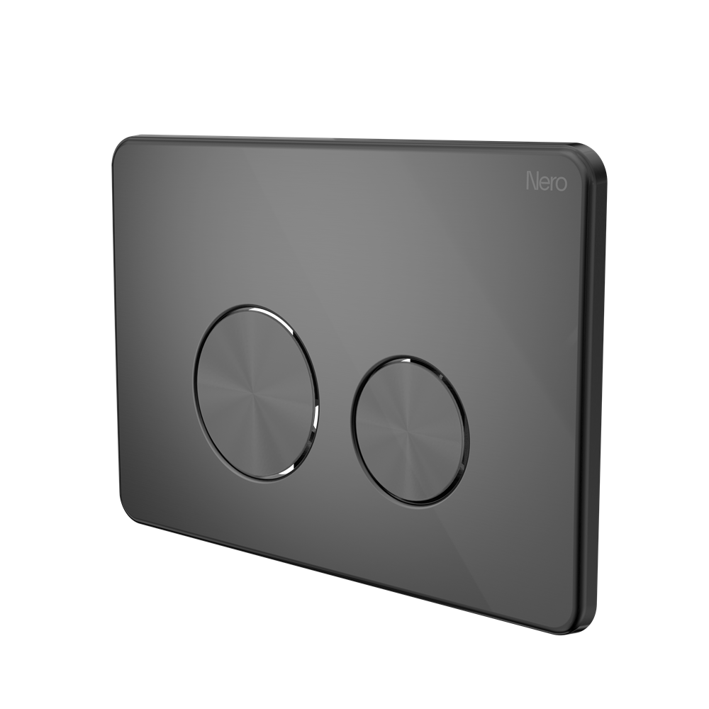 IN WALL TOILET PUSH PLATE GUN METAL