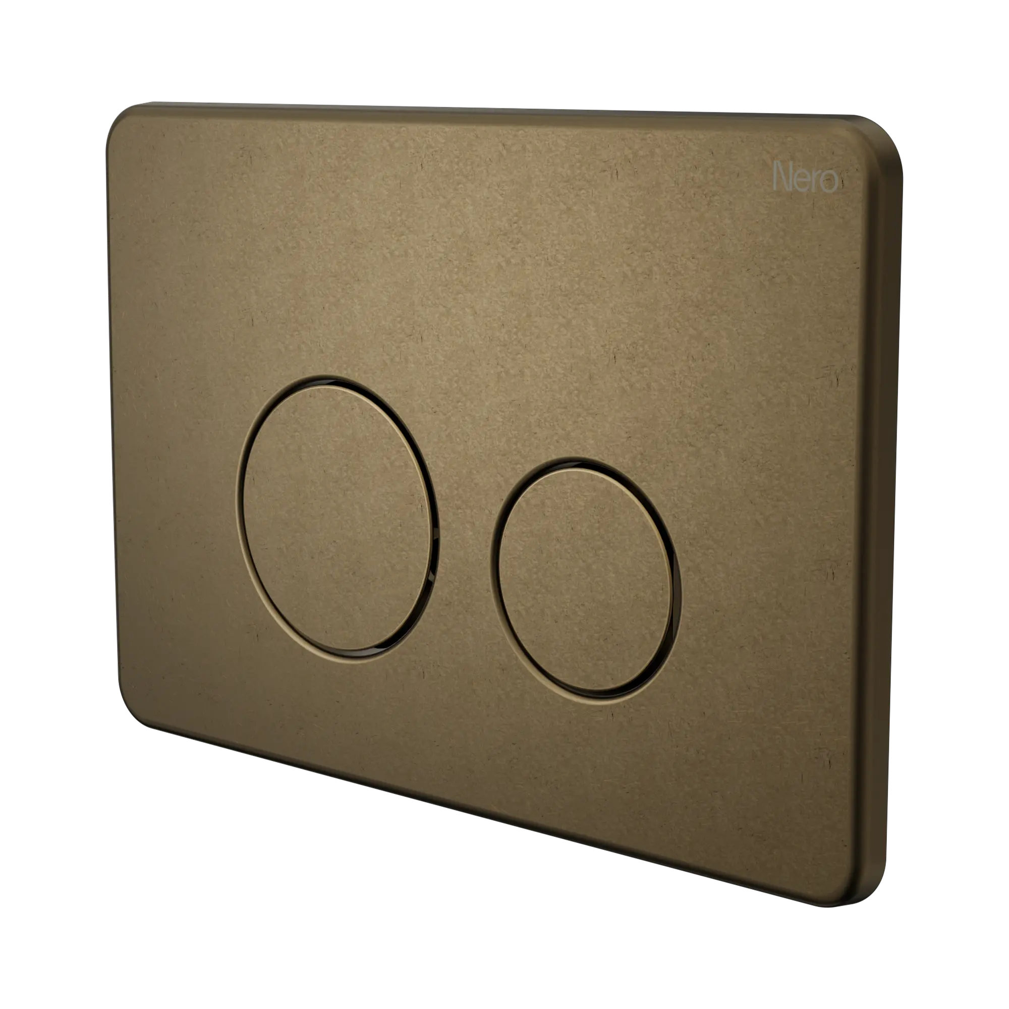 In Wall Toilet Push Plate Tumbled Antique Brass