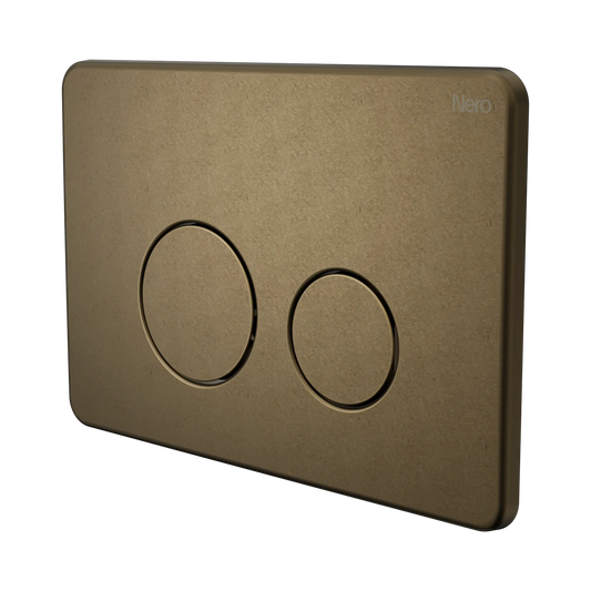 In Wall Toilet Push Plate Tumbled Antique Brass