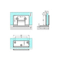 90 DEGREE GLASS TO WALL SHOWER HINGE 10MM GLASS BRUSHED BRONZE