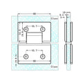 180 DEGREE GLASS TO GLASS SHOWER HINGE 10MM GLASS BRUSHED NICKEL