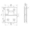 180 Degree Glass To Glass Shower Hinge 10mm Glass Rome Bronze