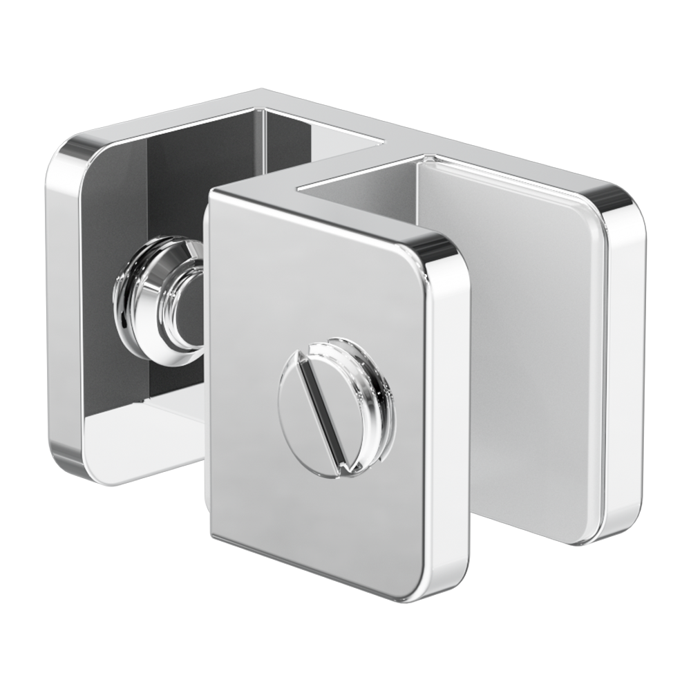 OVER-PANEL GLASS TO GLASS FITTING 10MM GLASS CHROME