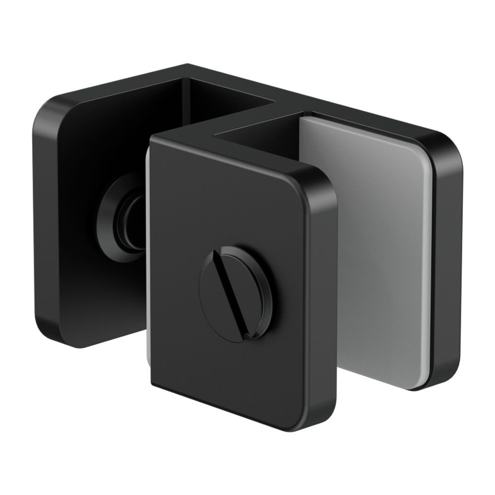 OVER-PANEL GLASS TO GLASS FITTING 10MM GLASS MATTE BLACK