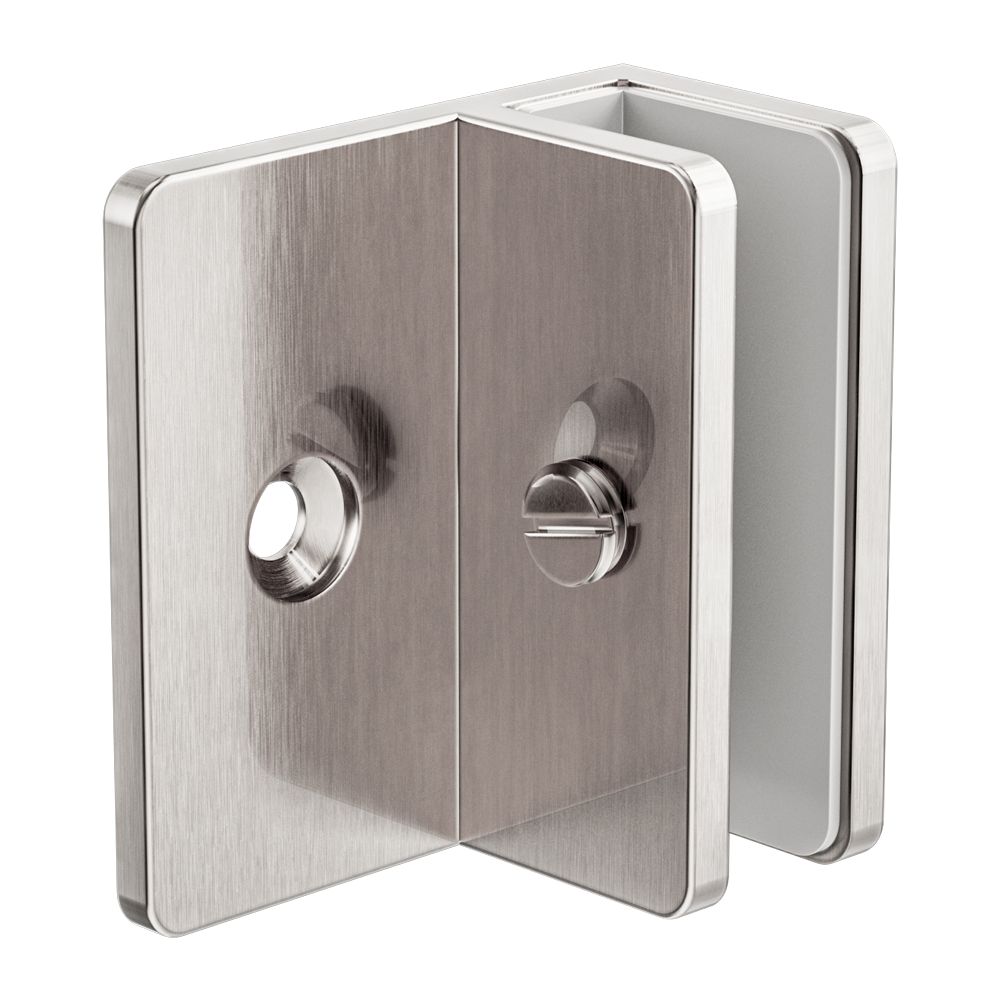 SHOWER F BRACKET 10MM GLASS BRUSHED NICKEL
