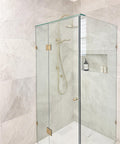180 DEGREE GLASS TO GLASS SHOWER HINGE 10MM GLASS BRUSHED GOLD