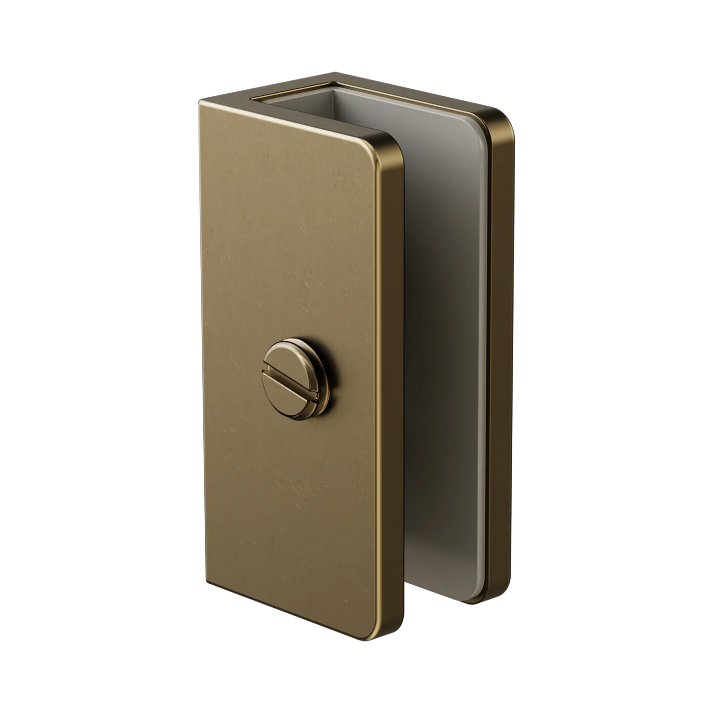 Shower U Bracket 10mm Glass Tumbled Antique Brass