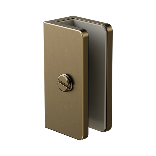 Shower U Bracket 10mm Glass Tumbled Antique Brass