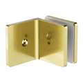90 DEGREE GLASS TO WALL BRACKET 10MM GLASS BRUSHED GOLD