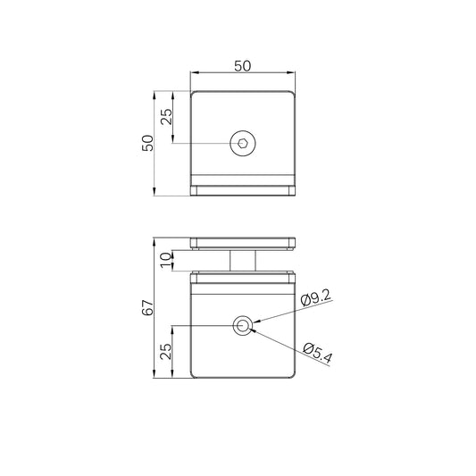 90 Degree Glass To Wall Bracket 10mm Glass Rome Bronze