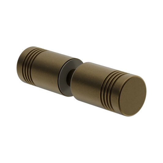 Round Shower Knob Tumbled Antique Brass