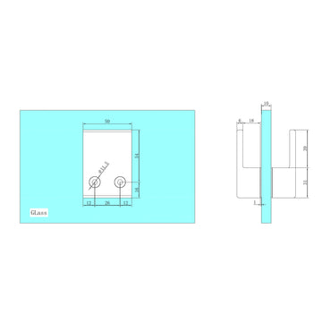 Square Shower Knob Handle Brushed Gold — Gold & Brass, Shower Screen Hardware
