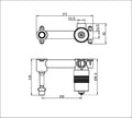 PREMIUM 35MM UNIVERSAL WALL BASIN/BATH MIXER HANDLE UP BODY ONLY (NRUB001AP)