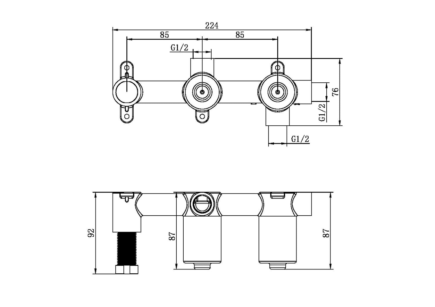 PREMIUM UNIVERSAL PROGRESSIVE SHOWER SYSTEM BODY ONLY (NRUB005P)