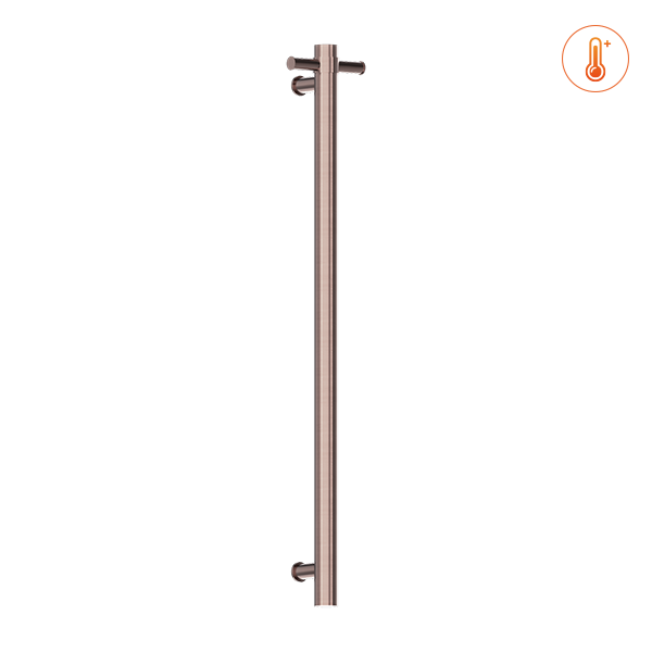 HEATED VERTICAL TOWEL RAIL BRUSHED BRONZE