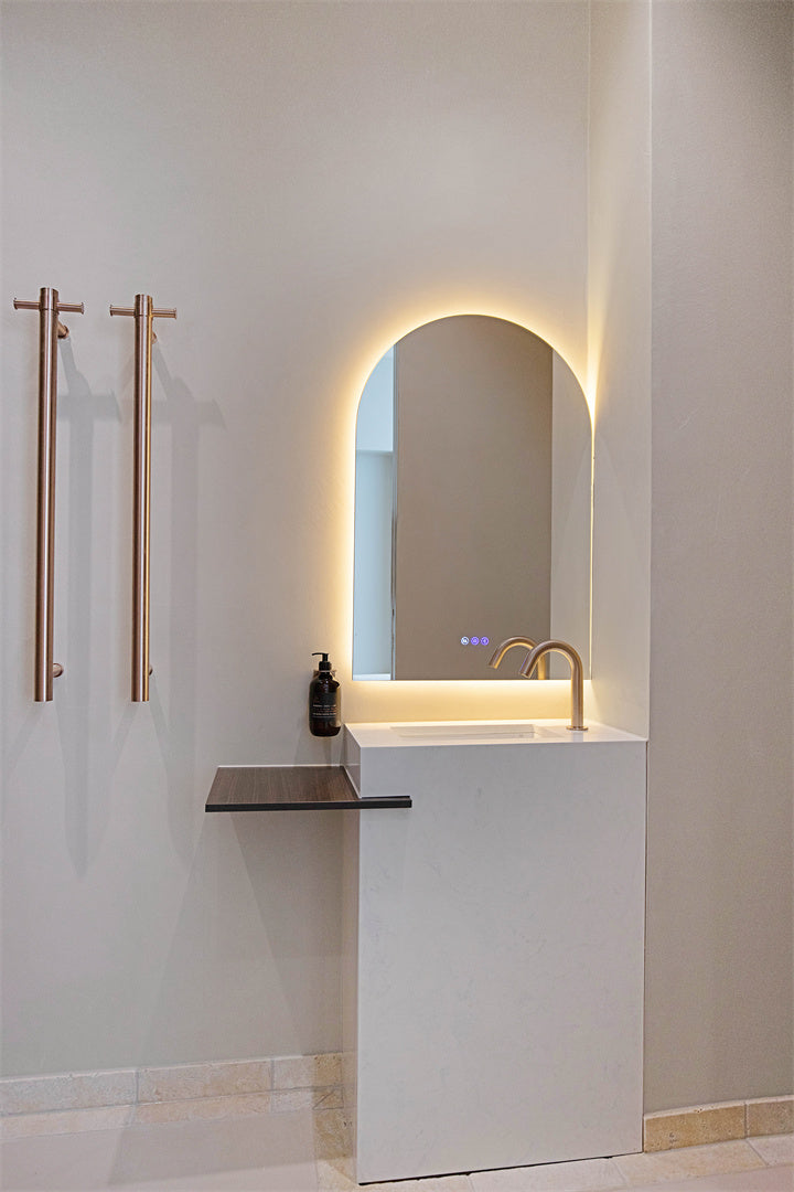 HEATED VERTICAL TOWEL RAIL BRUSHED BRONZE