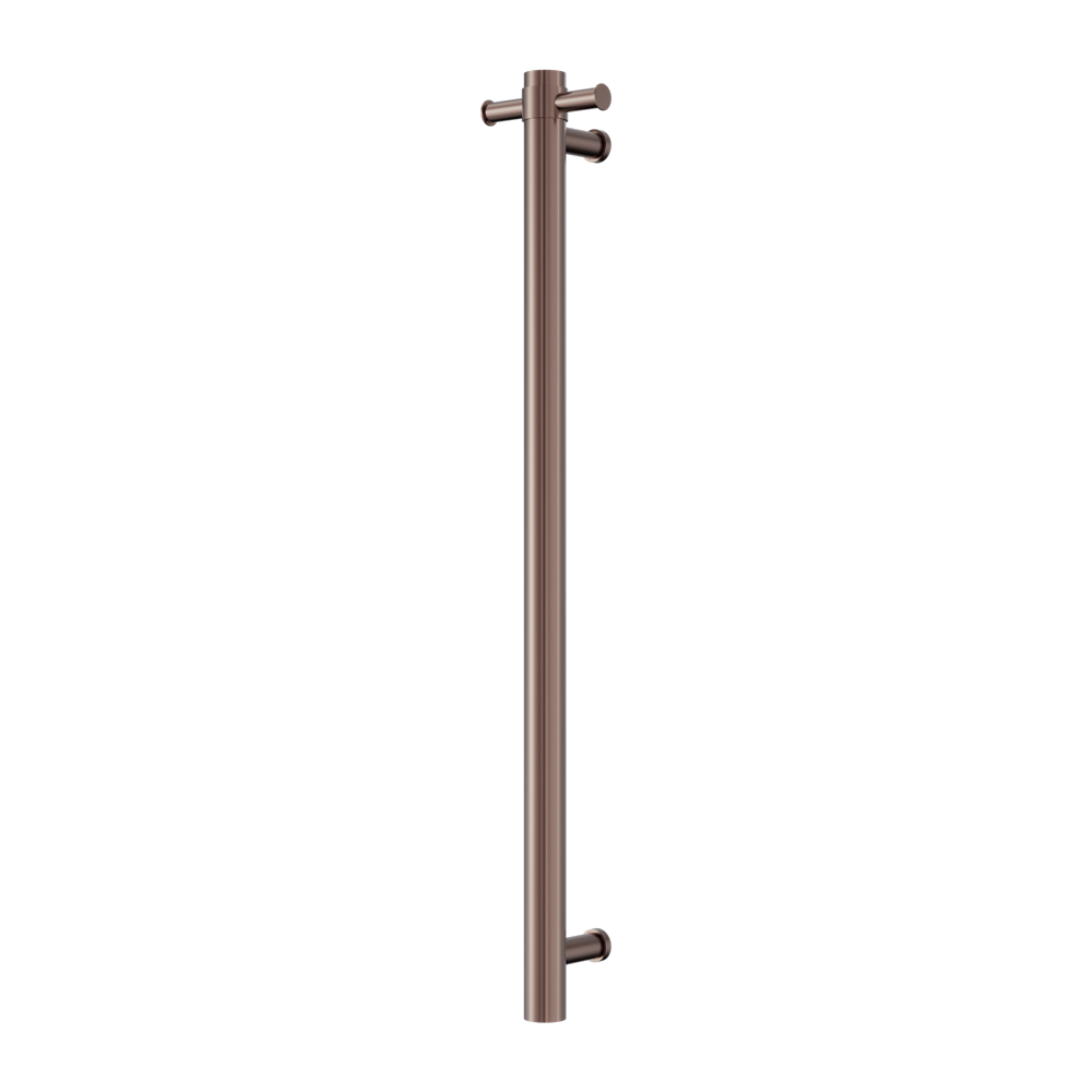MECCA 240V SINGLE VERTICAL HEATED TOWEL RAIL BRUSHED BRONZE