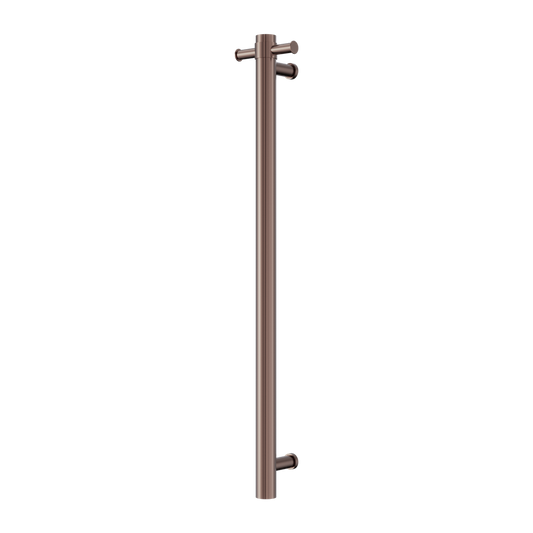 MECCA 240V SINGLE VERTICAL HEATED TOWEL RAIL BRUSHED BRONZE